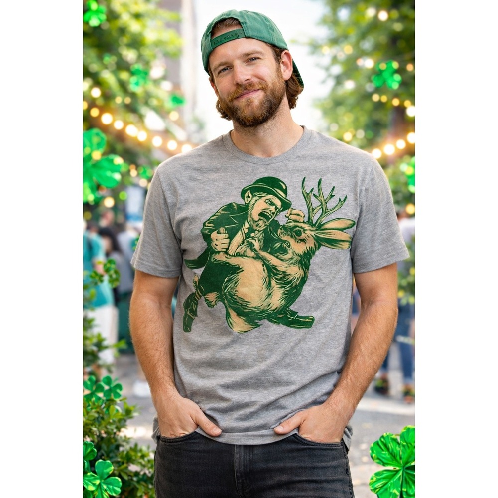 Irish Folklore Graphic Tee St Patrick's Day Pub Art Myth Shirt Sz XL